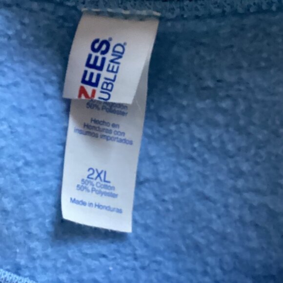 Jerzees Women's Christmas Light Blue Sweatshirt Size 2XL Penguin Snowmen - Picture 6 of 8